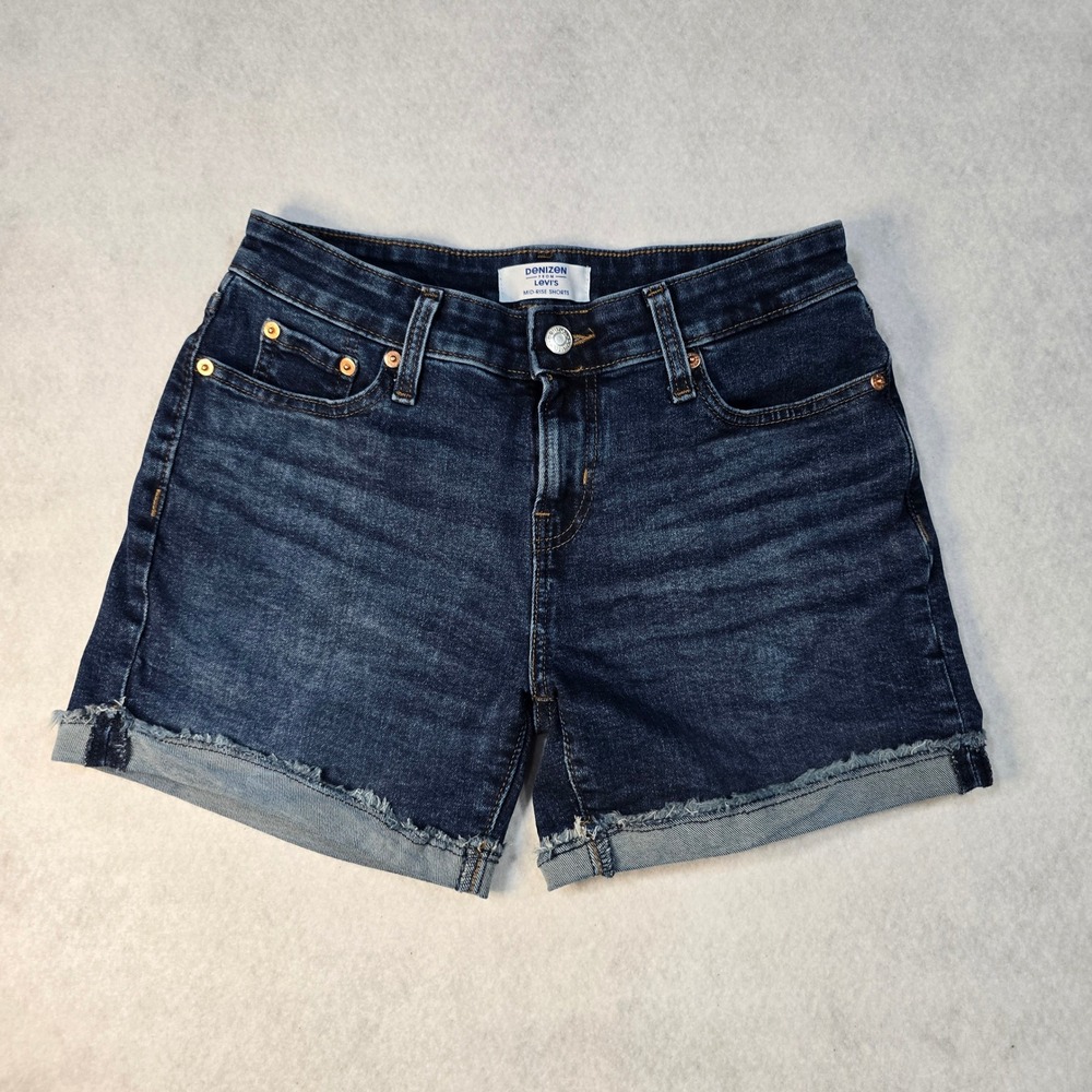 Denizen from Levis Womens Mid-Rise Denim Shorts Dark Wash Size 2 W26 87329-0008